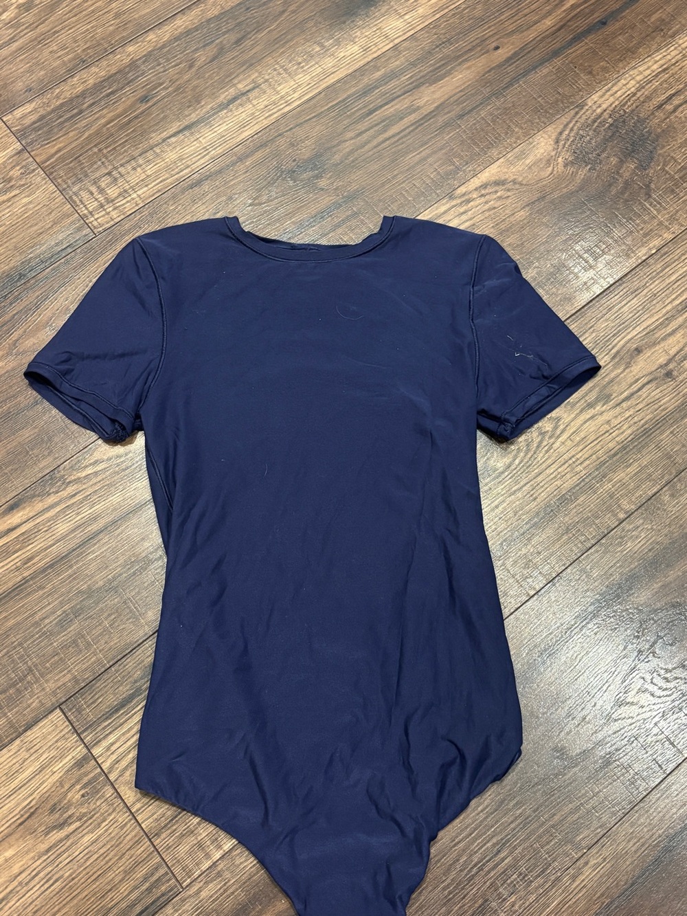 aerie Navy Short-Sleeve Fitted Bodysuit
